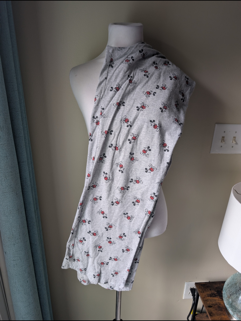 Vintage Disney Gray Mickey Mouse Print Women's Pajama Pants